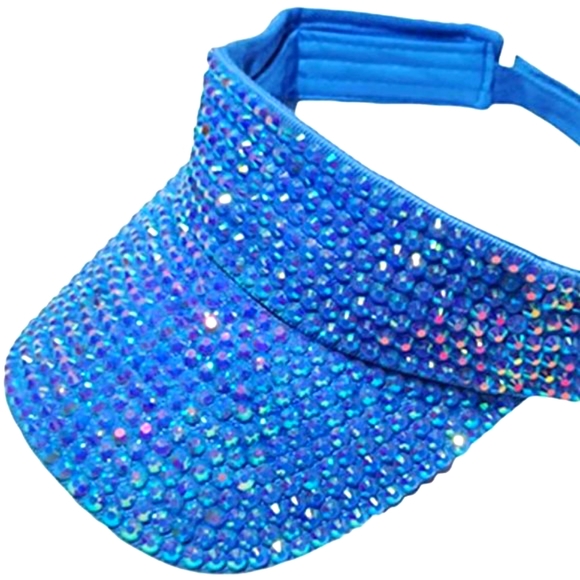 SAPPHIRE RICH NAVY BLUE RHINESTONE SUN VISOR - Picture 15 of 16